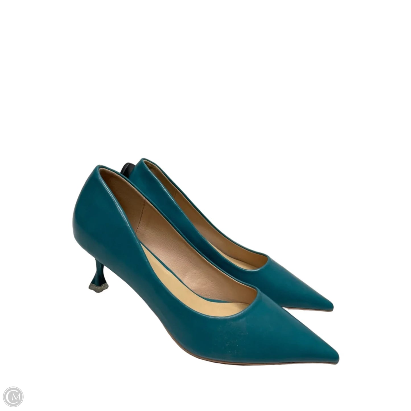 Shoes Heels Kitten By Clothes Mentor In Teal, Size: 11