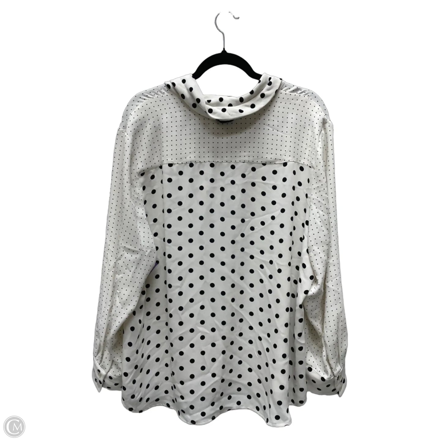 Blouse Long Sleeve By Chicos In Polkadot Pattern, Size: 1x