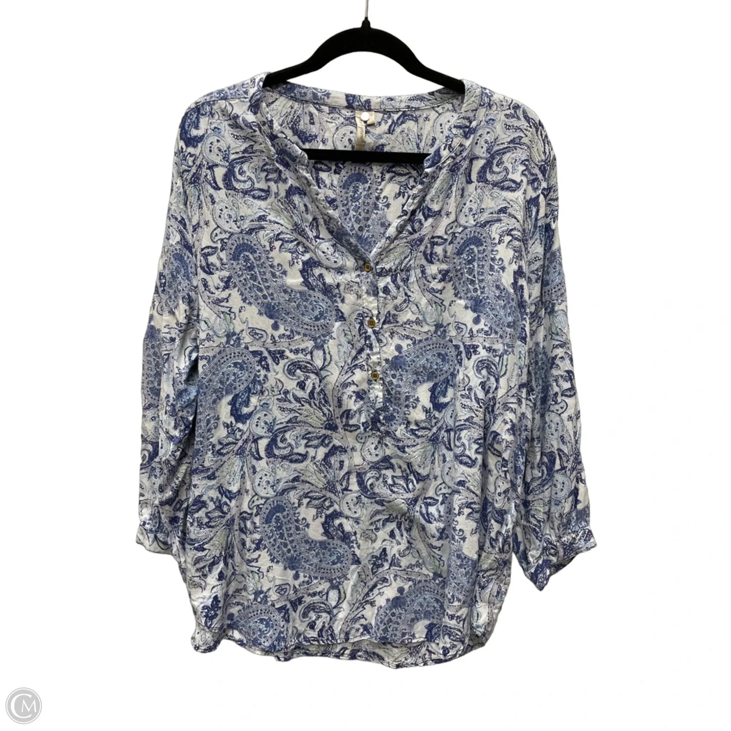 Top Long Sleeve By Grand And Greene In Paisley Print, Size: 1x