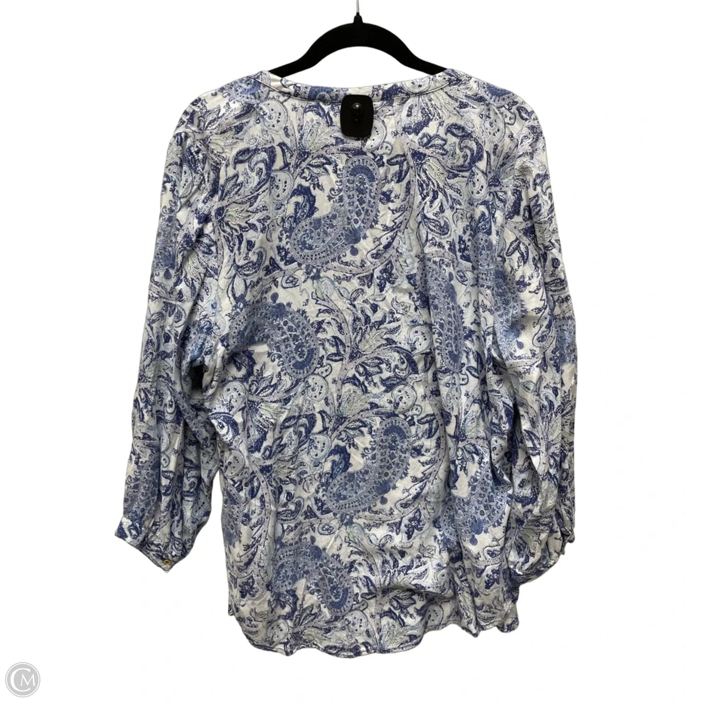 Top Long Sleeve By Grand And Greene In Paisley Print, Size: 1x