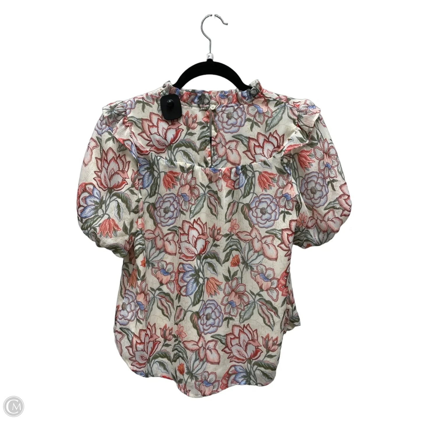 Blouse Short Sleeve By Loft In Floral Print, Size: Xs
