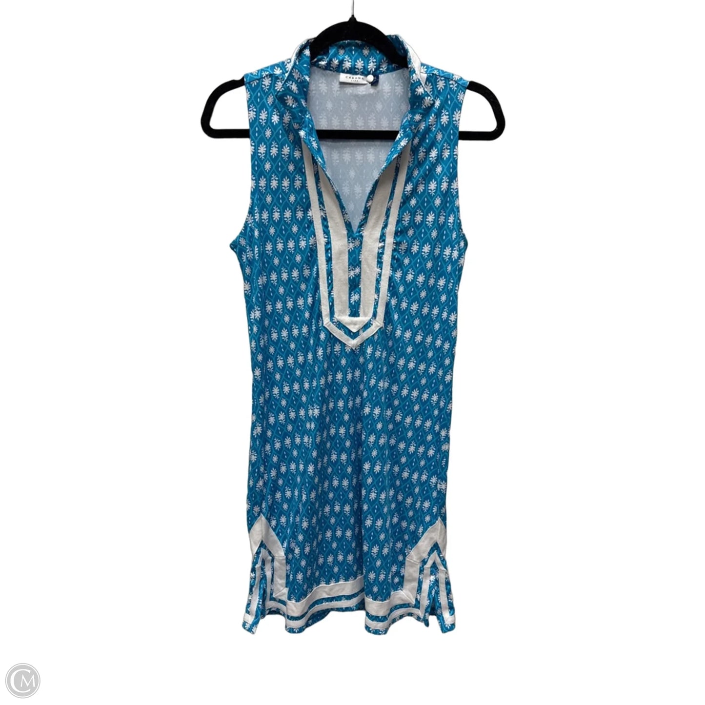 Dress Casual Short By Cabana Life In Blue & White, Size: M