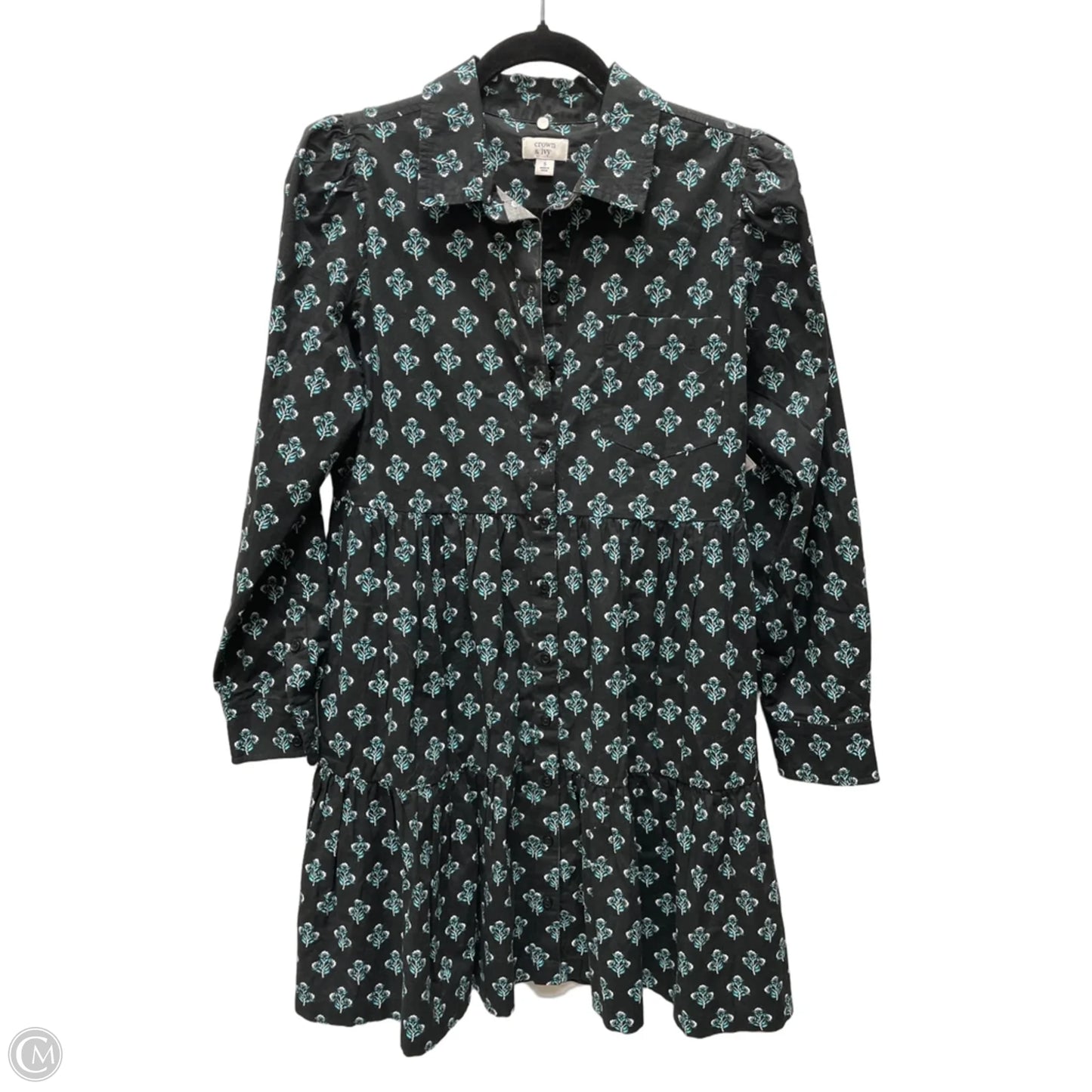 Dress Casual Short By Crown And Ivy In Black & Blue, Size: S
