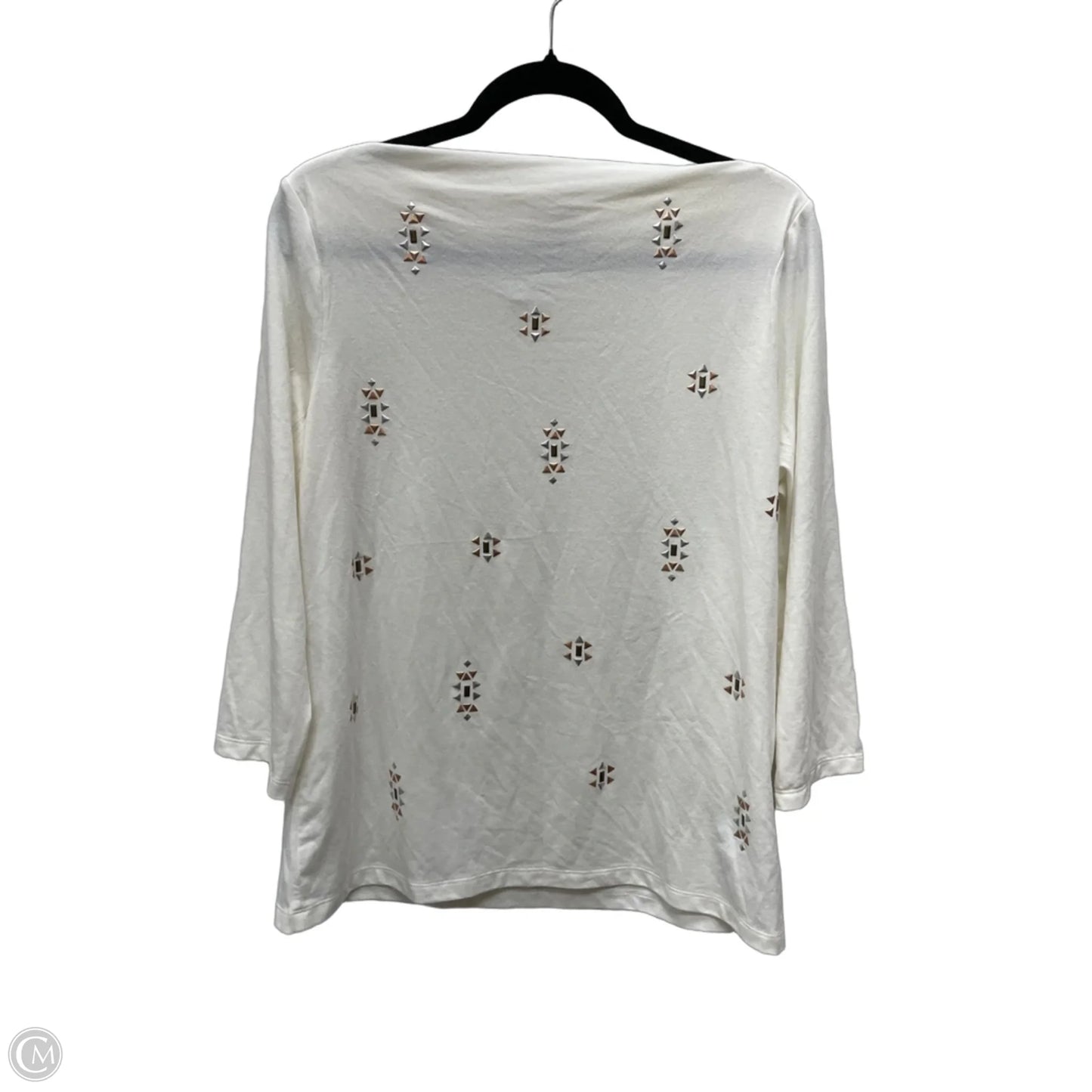 Top Short Sleeve By Ruby Rd In Cream, Size: L