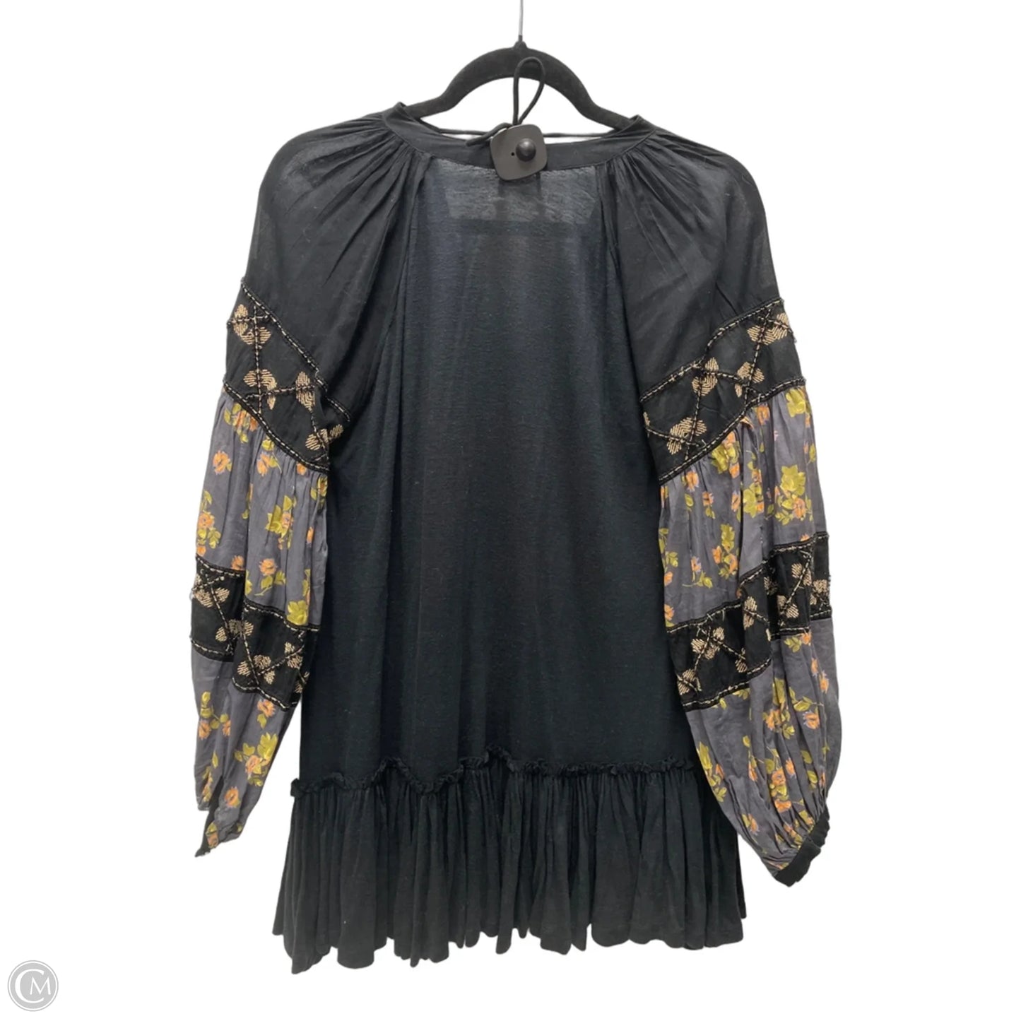 Tunic Long Sleeve By Free People In Black & Tan, Size: M
