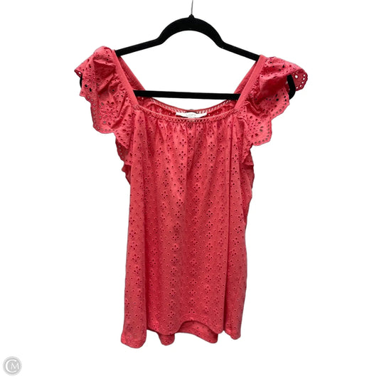 Top Sleeveless By Loft In Coral, Size: S