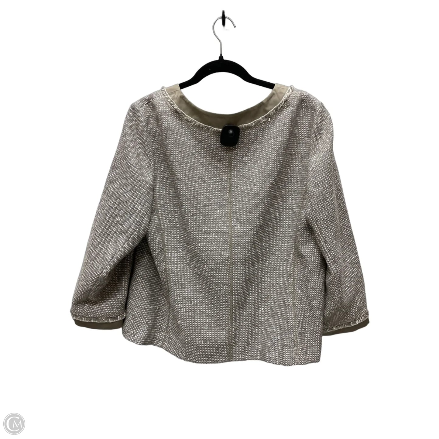 Jacket Designer By Lafayette 148 In Tan & White, Size: Xl