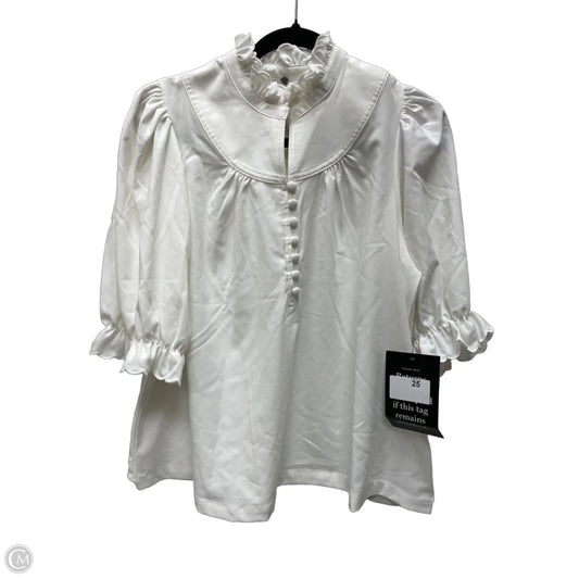 Blouse Short Sleeve By Pomander Place In Cream, Size: L