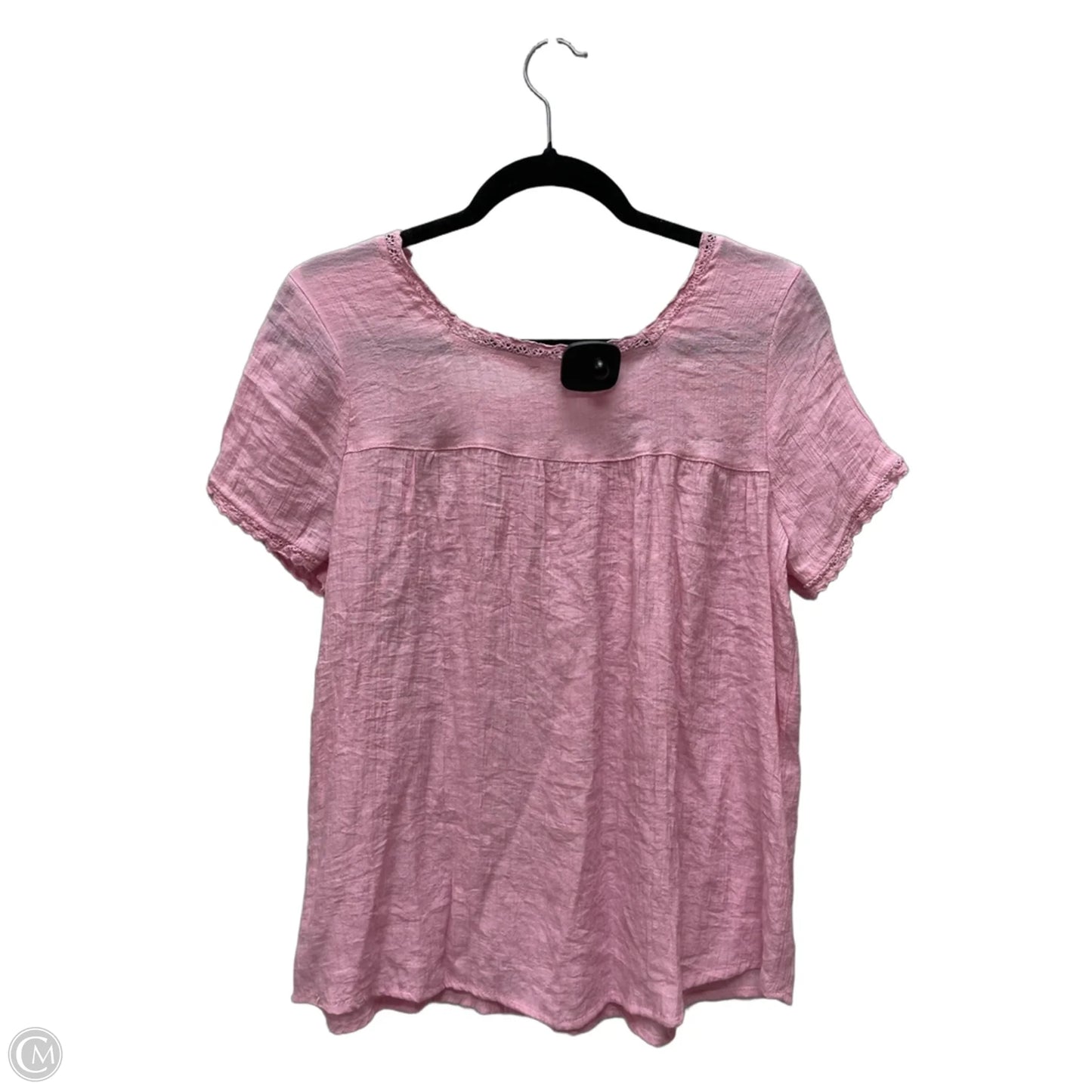 Top Short Sleeve By Blu Pepper In Pink, Size: L