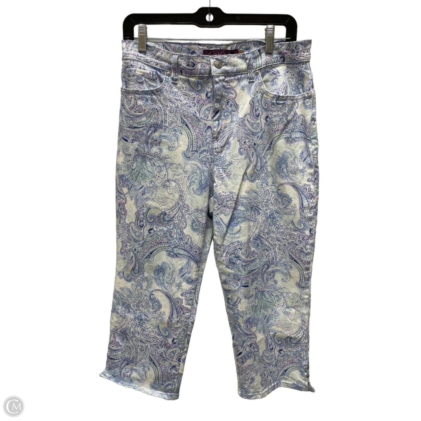 Jeans Cropped By Gloria Vanderbilt In Paisley Print, Size: 8