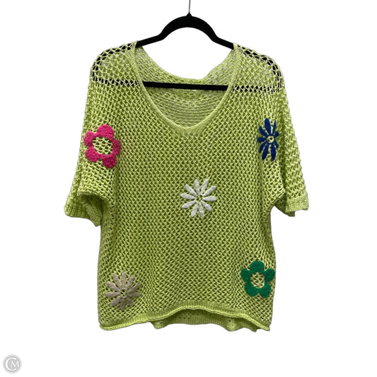 Sweater Short Sleeve By Clothes Mentor In Green, Size: L