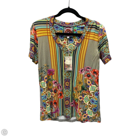 Top Short Sleeve By Johnny Was In Multi-colored, Size: S