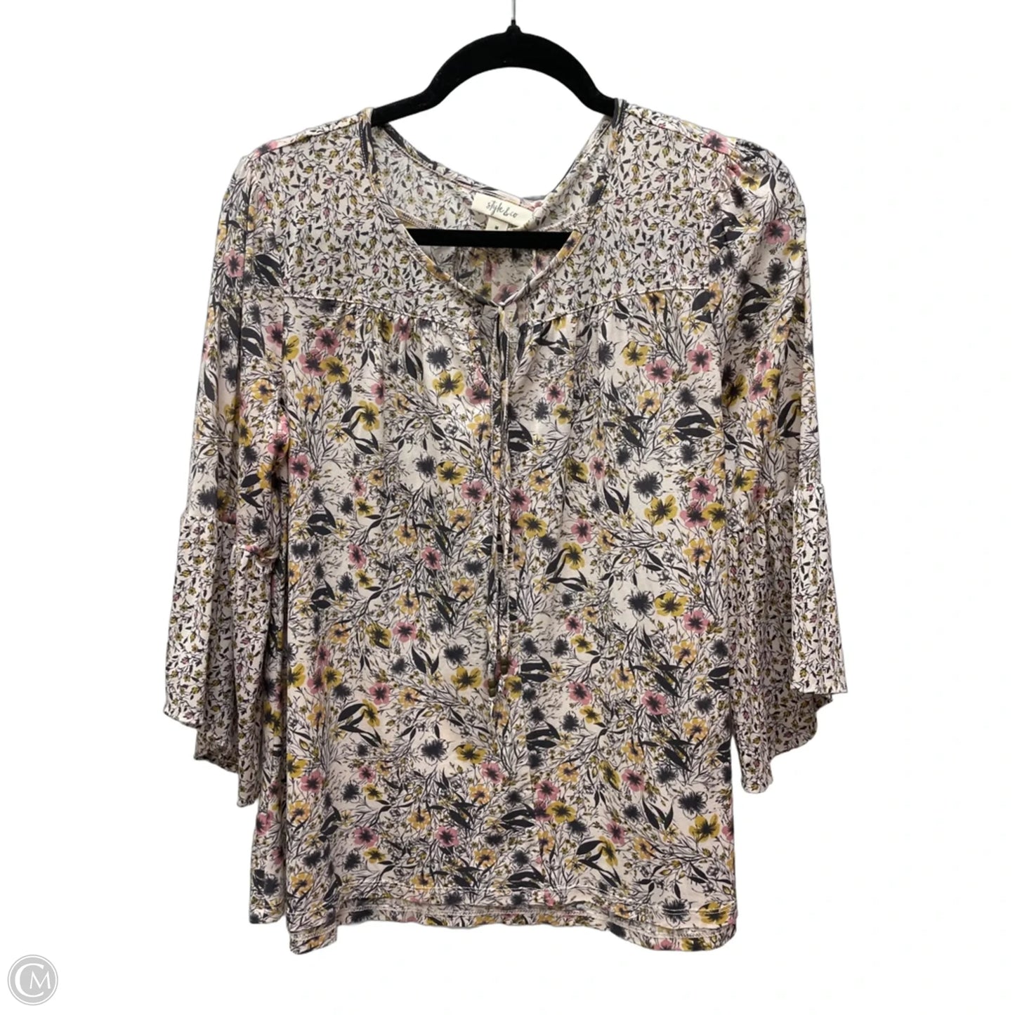 Top Short Sleeve By Style And Company In Floral Print, Size: S