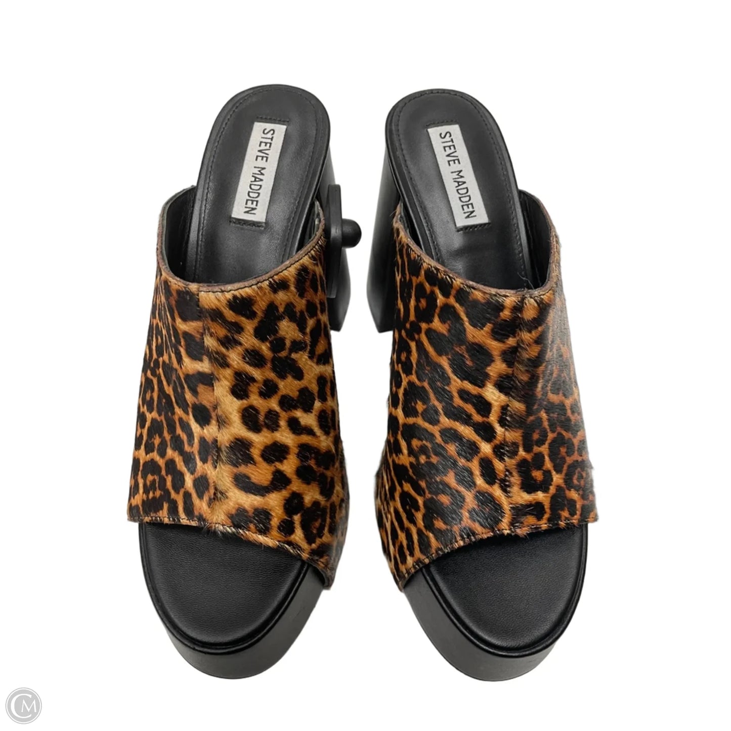 Sandals Heels Block By Steve Madden In Animal Print, Size: 10