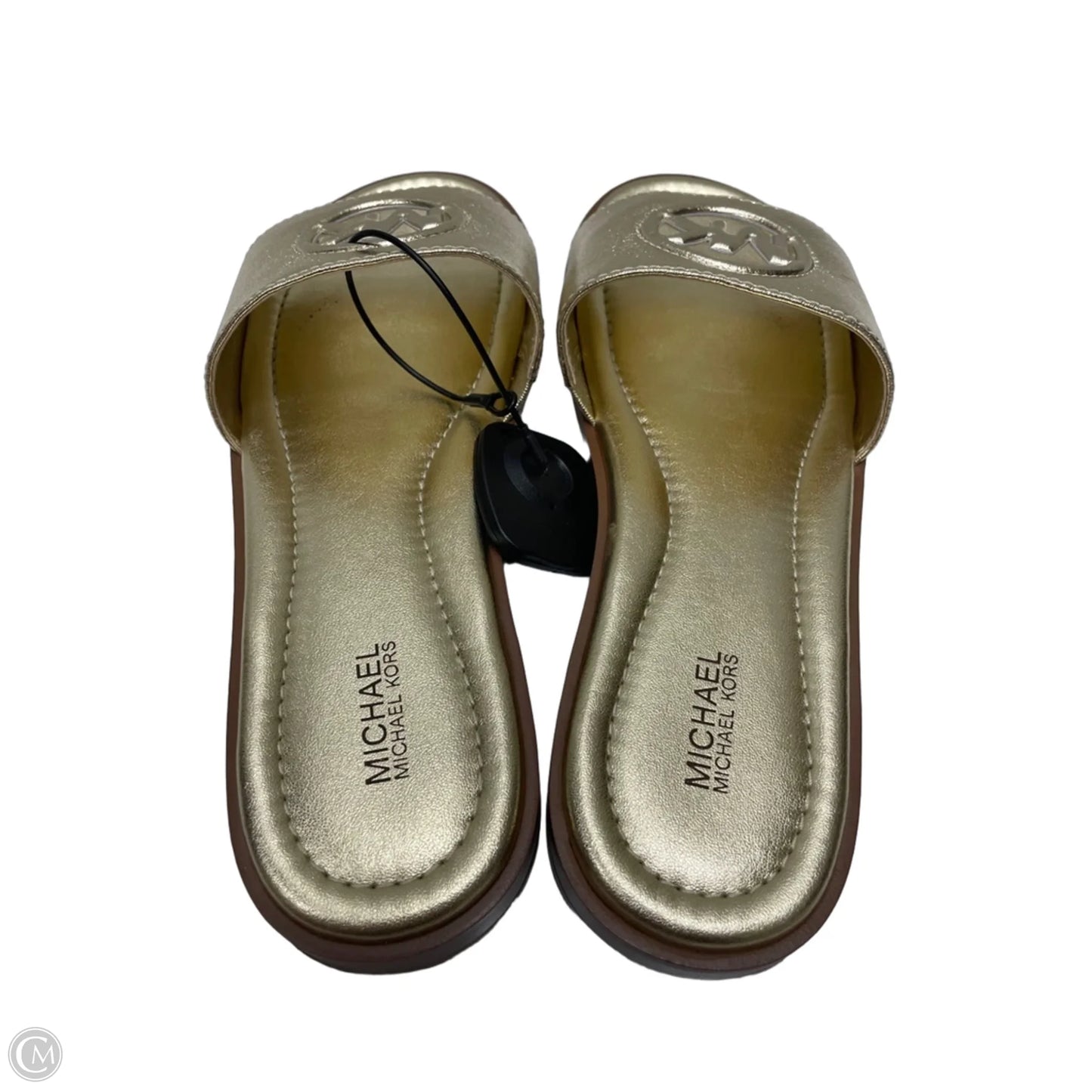 Sandals Designer By Michael Kors In Brown & Gold, Size: 8.5