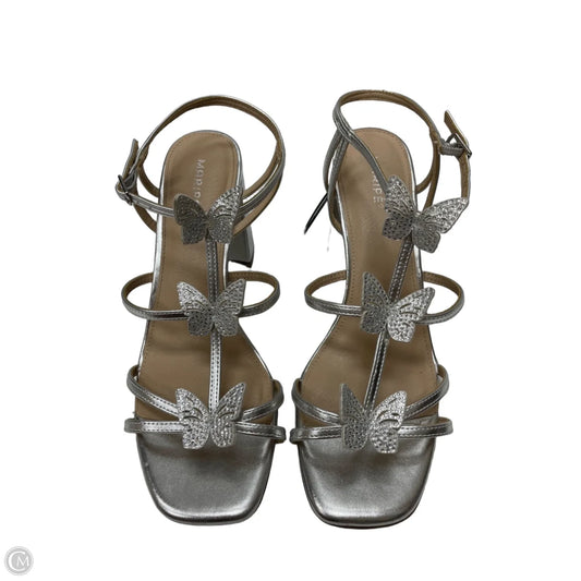 Sandals Heels Block By Maripe In Silver, Size: 11