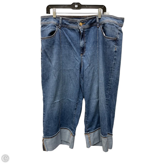 Jeans Cropped By Chicos In Blue Denim, Size: 18