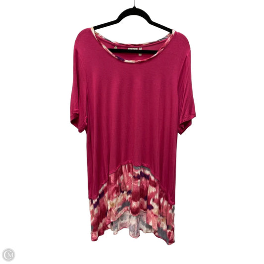 Top Short Sleeve By Logo In Pink, Size: 2x
