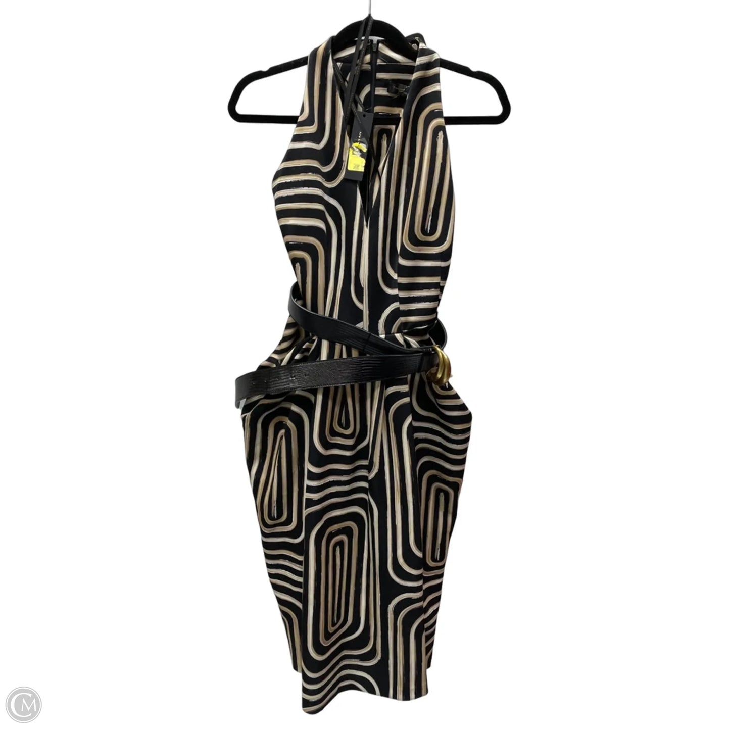 Dress Work By Donna Karan In Black & Gold, Size: Xl