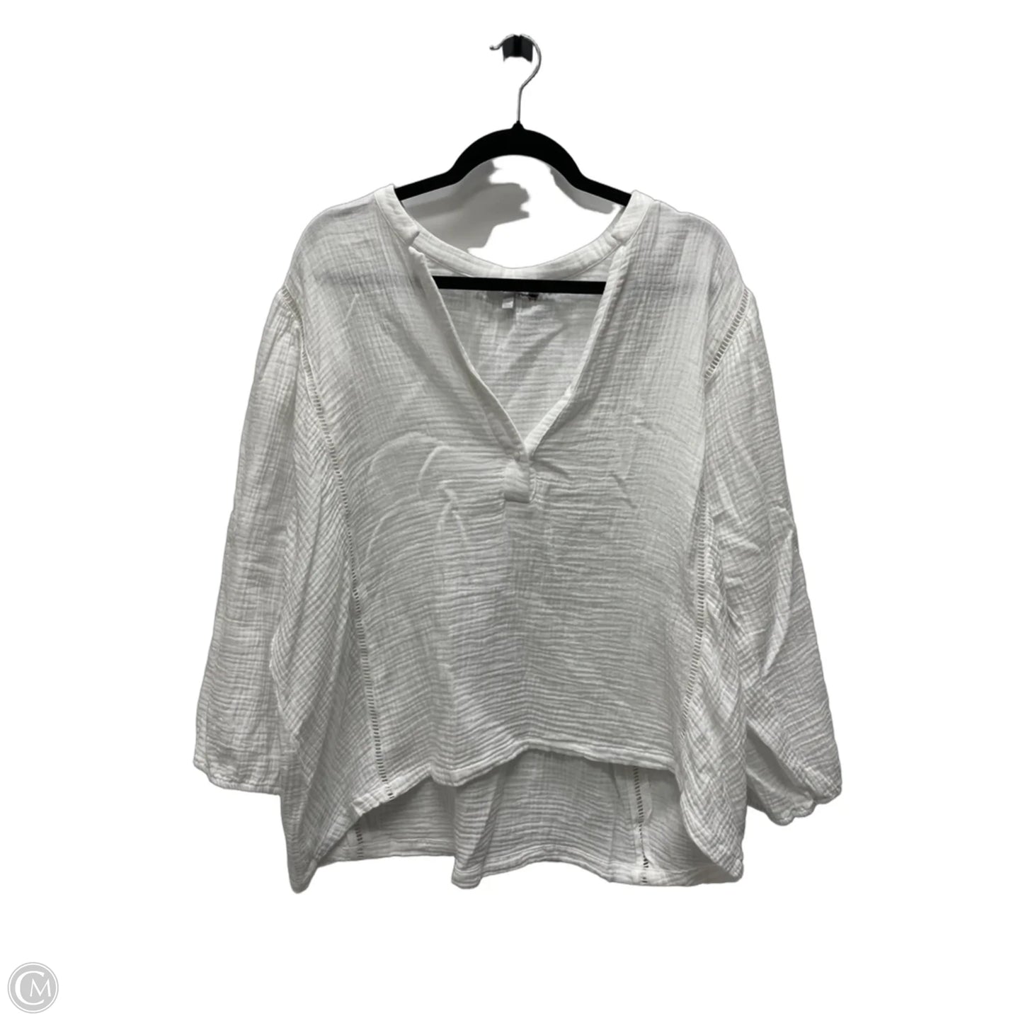 Top Short Sleeve By Johnny Was In White, Size: Xl