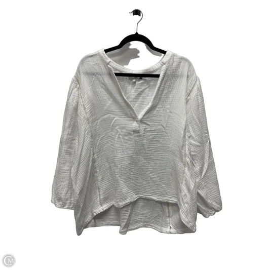 Top Short Sleeve By Johnny Was In White, Size: Xl