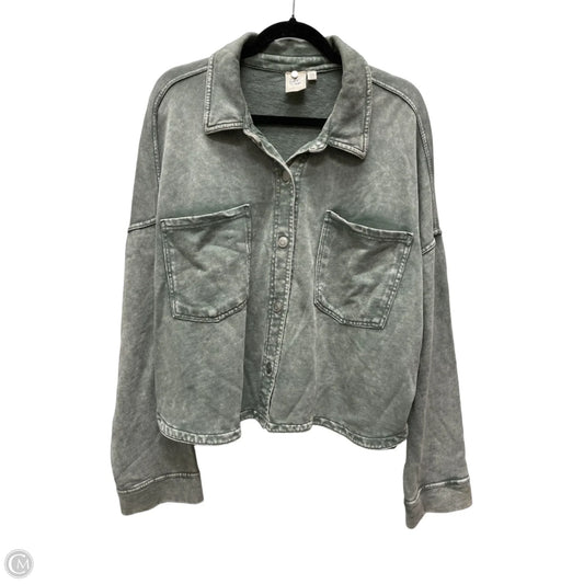 Top Long Sleeve By White Crow In Green, Size: 2x