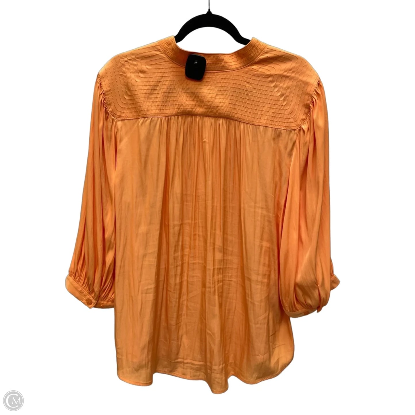 Blouse Short Sleeve By Chicos In Orange, Size: Xl