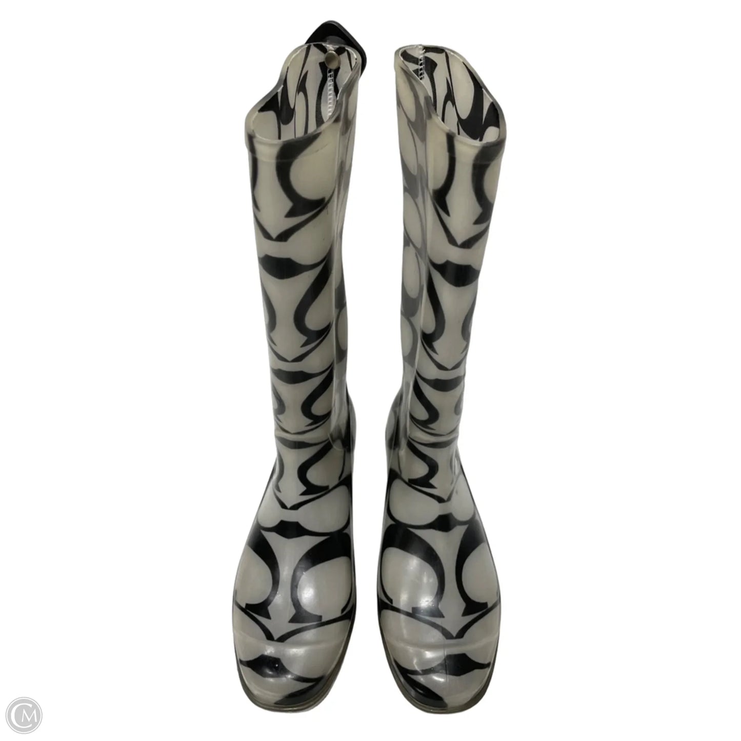 Boots Designer By Coach In Black & Grey, Size: 9
