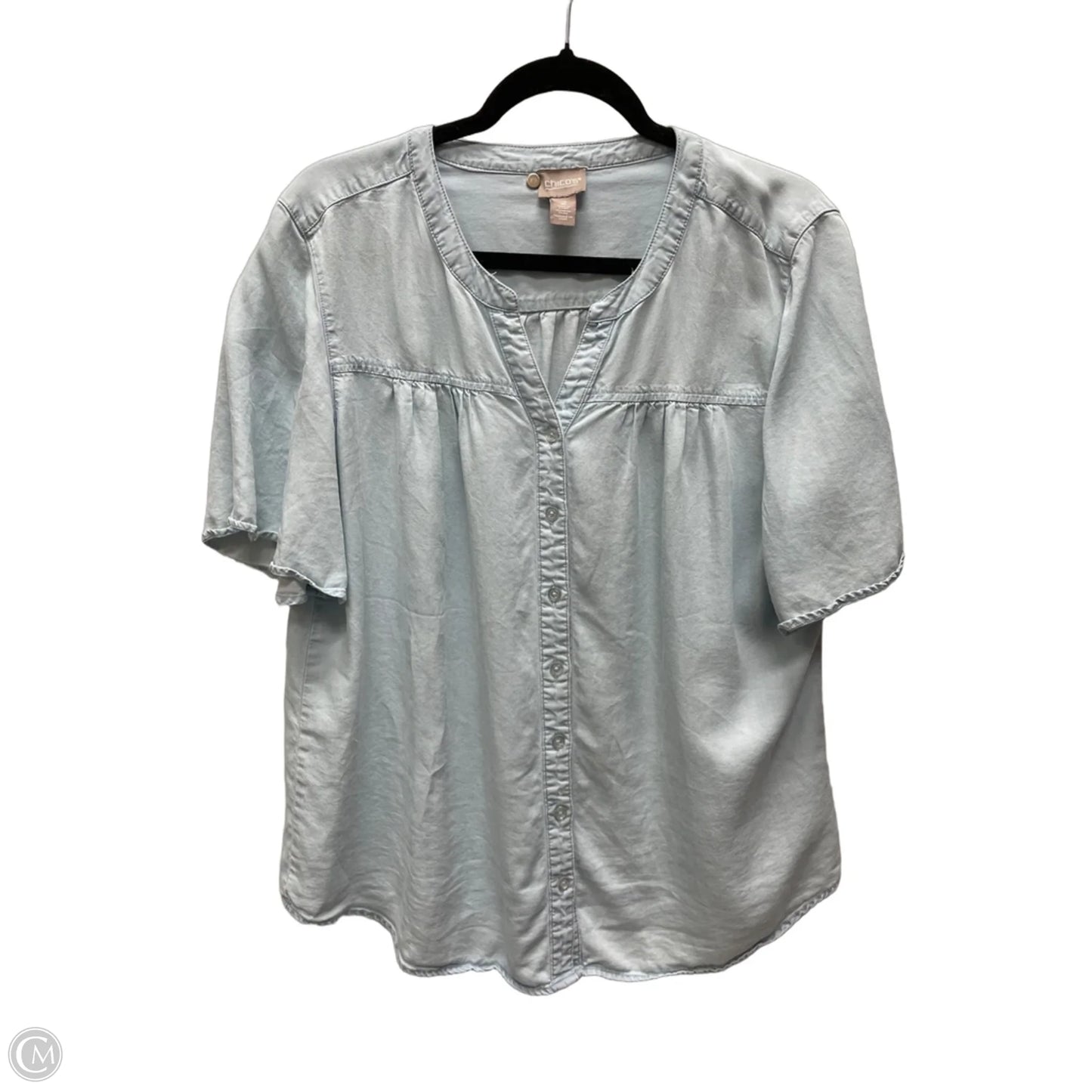 Top Short Sleeve By Chicos In Blue, Size: M