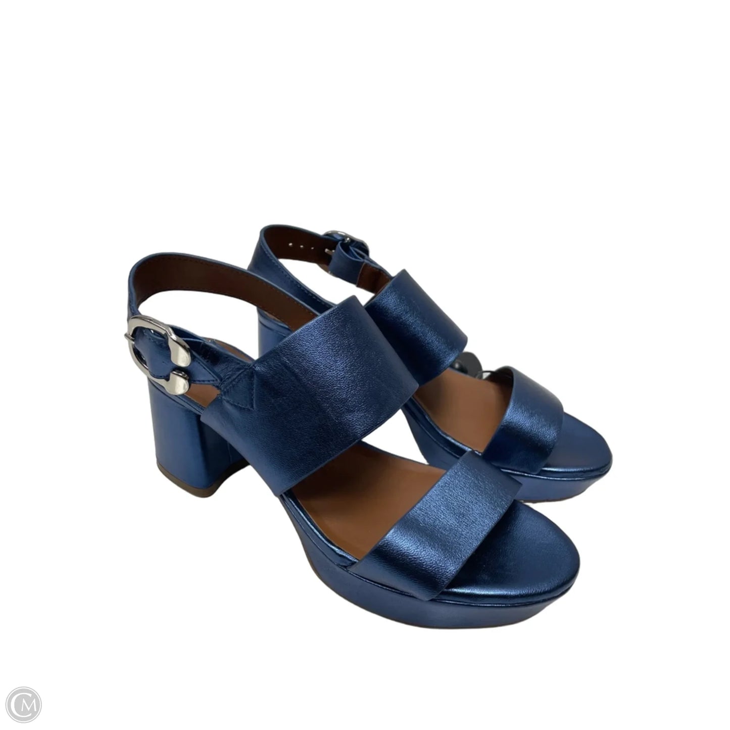 Sandals Heels Block By Aerosoles In Blue, Size: 7.5