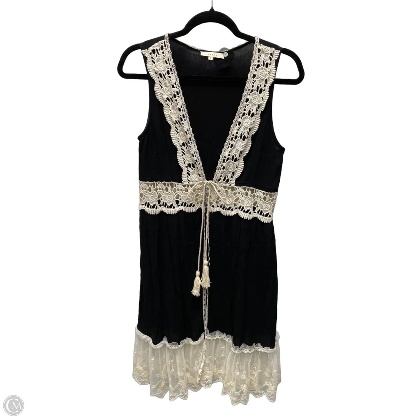 Cardigan By Entro In Black & Cream, Size: S