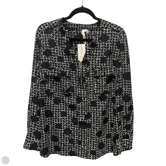 Top Long Sleeve By Ny Collection In Black & White, Size: 2x