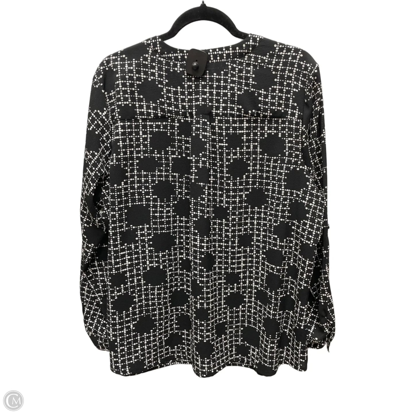 Top Long Sleeve By Ny Collection In Black & White, Size: 2x
