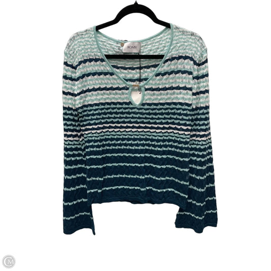 Top Long Sleeve By Cmb In Teal, Size: L