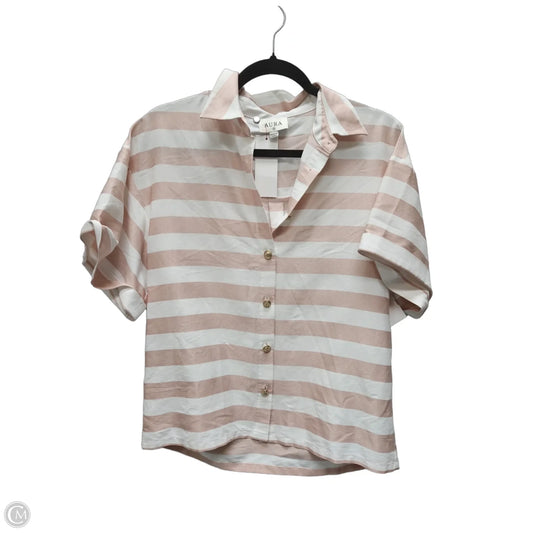 Top Short Sleeve By Aura In Striped Pattern, Size: Xs