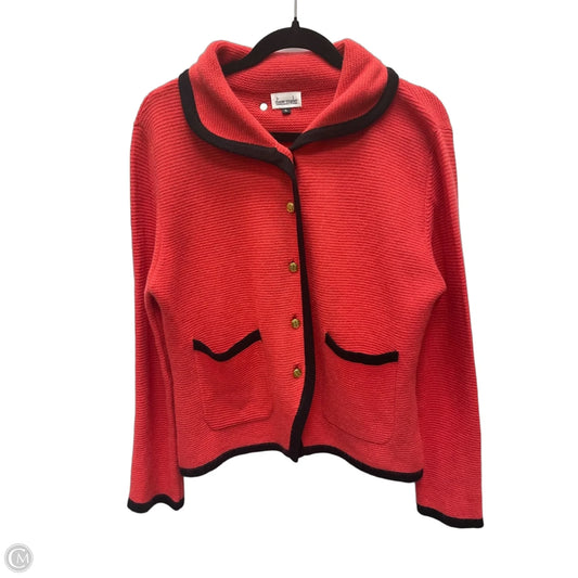 Sweater Cardigan By Clothes Mentor In Coral, Size: Xl