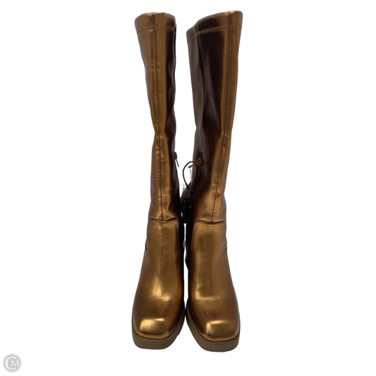 Boots Knee Heels By It In Gold, Size: 9