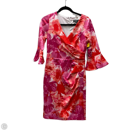 Dress Work By Donna Ricco In Orange & Pink, Size: Xs
