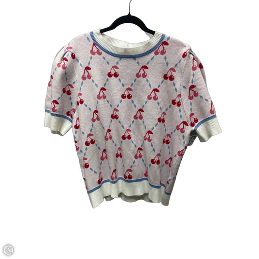 Sweater Short Sleeve By Oddi In Blue & Red, Size: 2x