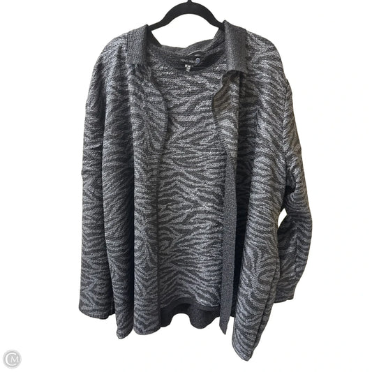 Sweater 2pc By Ming Wang In Black & Grey, Size: 3x