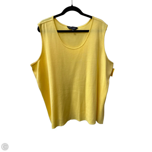 Top Sleeveless By Ming Wang In Yellow, Size: 3x