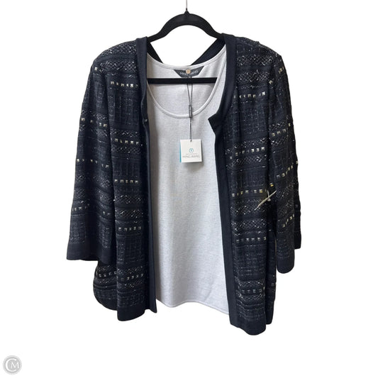 Sweater 2pc By Ming Wang In Black & Silver, Size: 2x