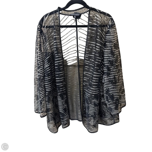 Cardigan By Ming Wang In Black & White, Size: 3x