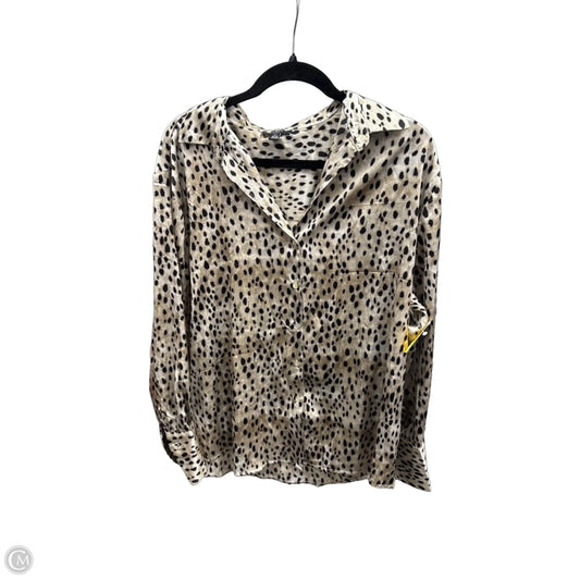 Blouse Long Sleeve By Haver In Animal Print, Size: L