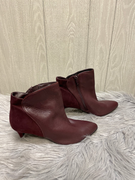 Boots Ankle Heels By Alfani In Burgundy, Size: 6.5