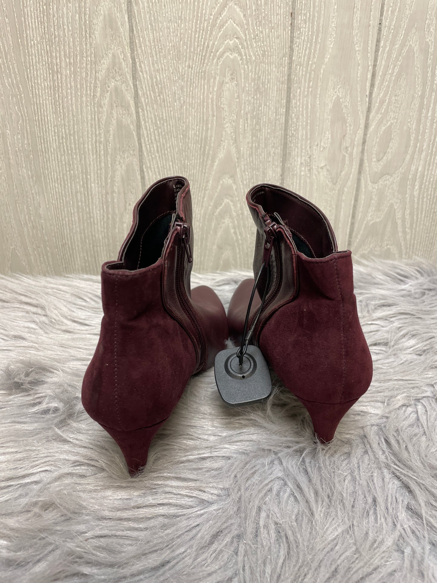 Boots Ankle Heels By Alfani In Burgundy, Size: 6.5