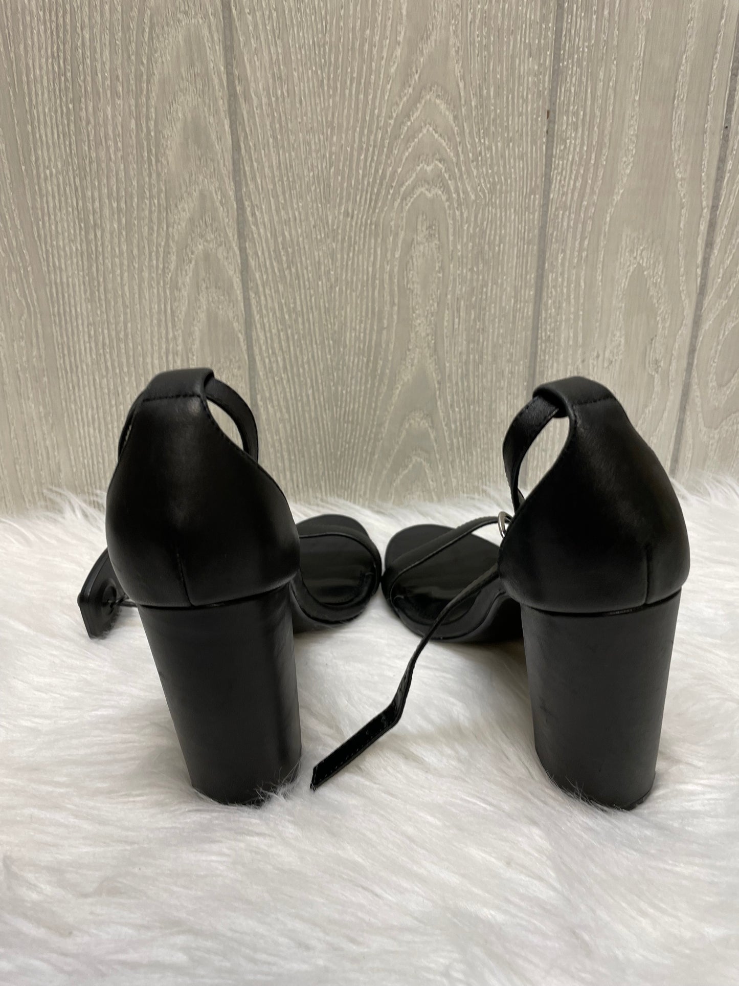 Black Sandals Heels Block Steve Madden, Size 10