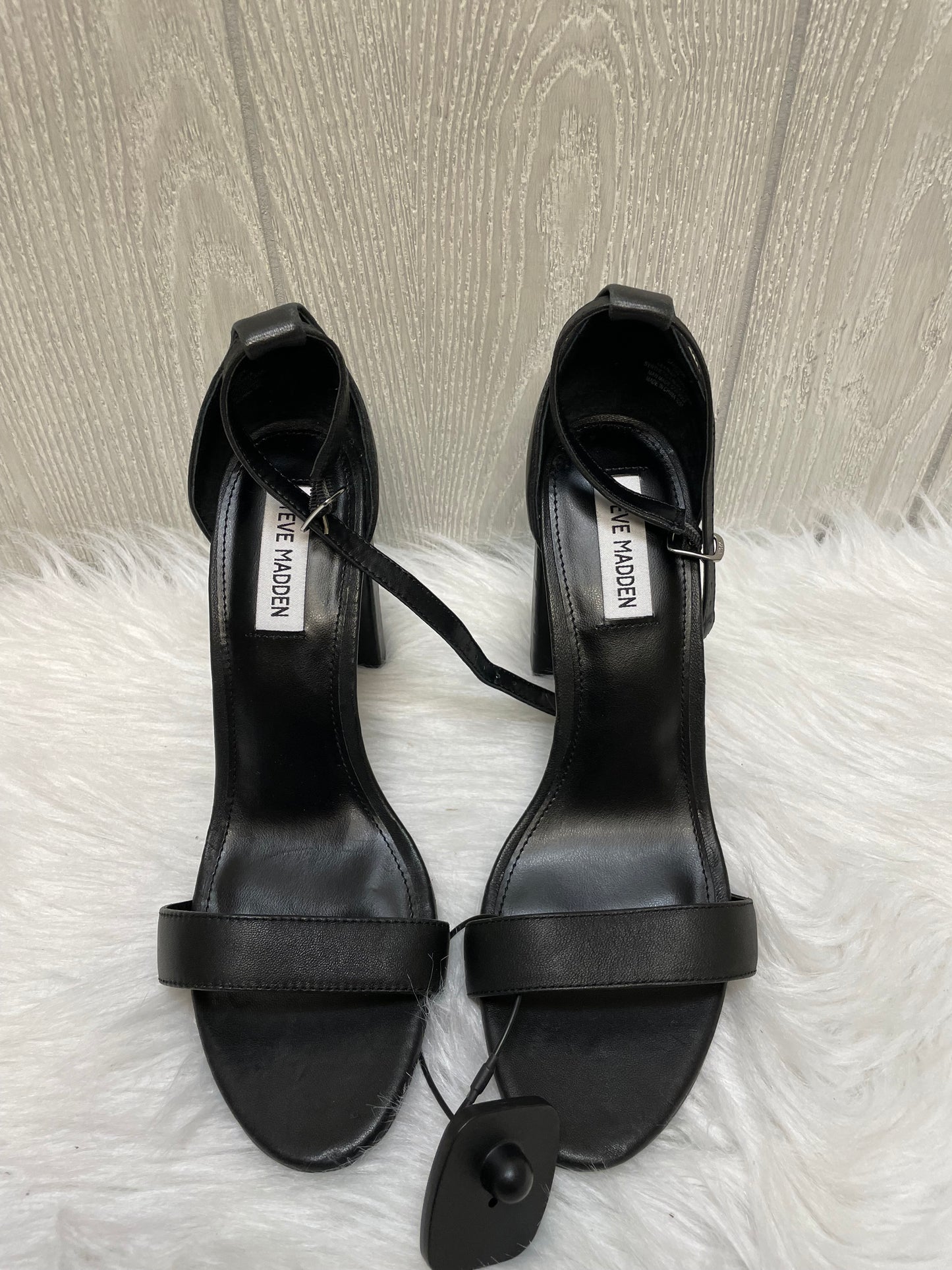 Black Sandals Heels Block Steve Madden, Size 10