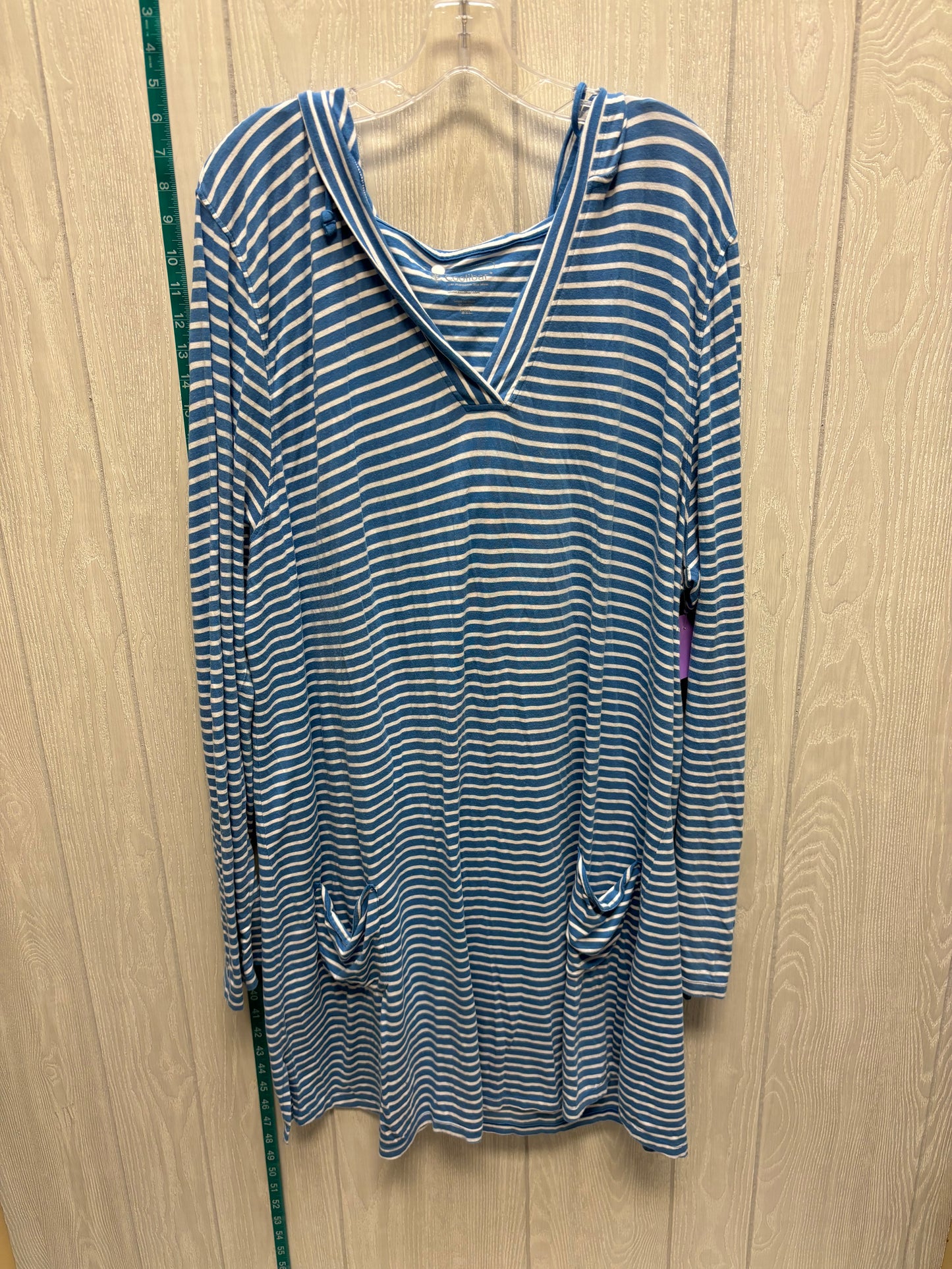 Striped Pattern Dress Casual Short Cmc, Size 1x