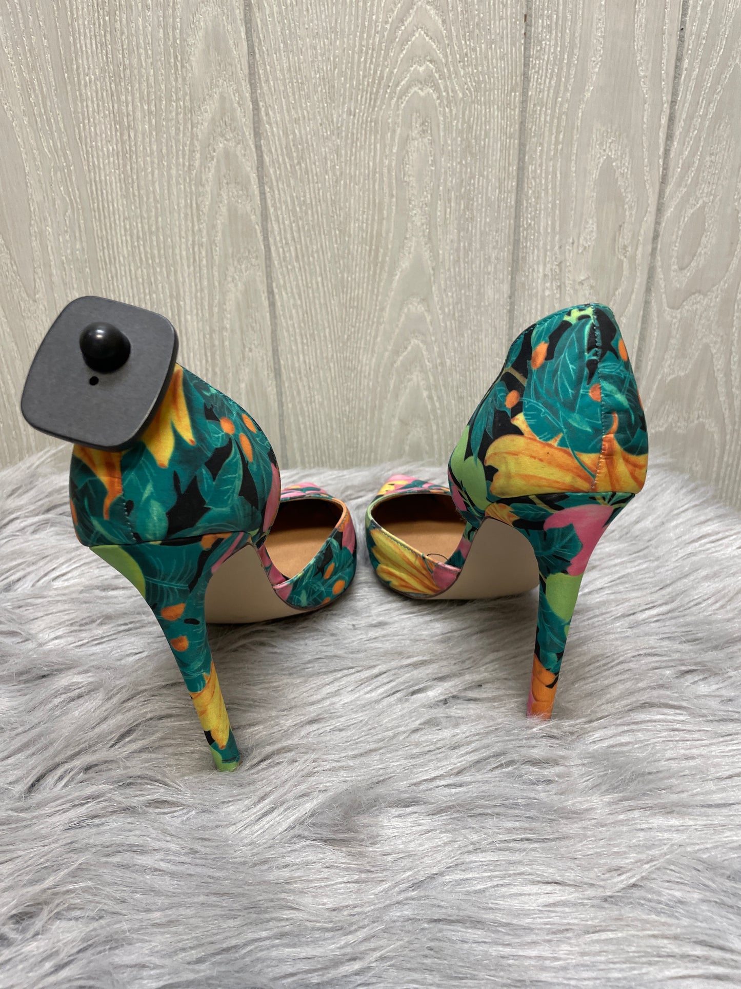 Tropical Print Shoes Heels Stiletto Just Fab, Size 8.5